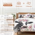 thumbnail image 6 of 3 Piece Cow Flower Duvet Cover Set Queen Size,Microfiber Comforter/Quilt Cover with Corner Ties and 2 Pillowcases,Farmhouse Cattle Botanical Butterfly Floral All Season Bedding with Zipper Closure, 6 of 8
