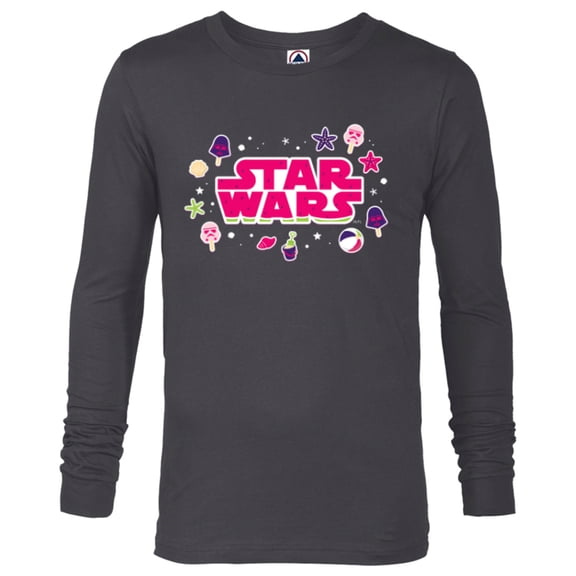 Star Wars Darth Vader Ice Cream Logo Summer Beach Vacation - Long Sleeve T-Shirt for Men - Customized-Charcoal Heather