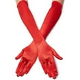 thumbnail image 2 of Ediodpoh Women Long Satin Finger Gloves Elbow Length 1920s Opera Bridal Dance for Themed Performance and Events Red, 2 of 9