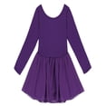 thumbnail image 4 of YiZYiF Kids Little Girls Long Sleeve Ballet Dance Dress Gymnastics Skirted Leotard Dancewear, 4 of 6