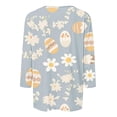 thumbnail image 2 of TaTaai Womens Casual Easter Printed Top 3/4 Sleeve Round Neck Loose Fit T Shirt Fashion Pullover Soft Comfortable Lightweight Blouse for Spring Summer Daily Gift, 2 of 5