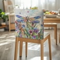 thumbnail image 3 of TSOVTHRID Decorative Chair Back Cover for Dining Room Kitchen Chair Cover Removable Chairs Slipcovers for Holiday Party Festival Decor,Dragonfly Floral Oil Painting Print, Set of 1, 3 of 7
