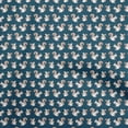 thumbnail image 1 of oneOone Georgette Viscose Teal Blue Fabric Animal Craft Projects Decor Fabric Printed By The Yard 42 Inch Wide, 1 of 5