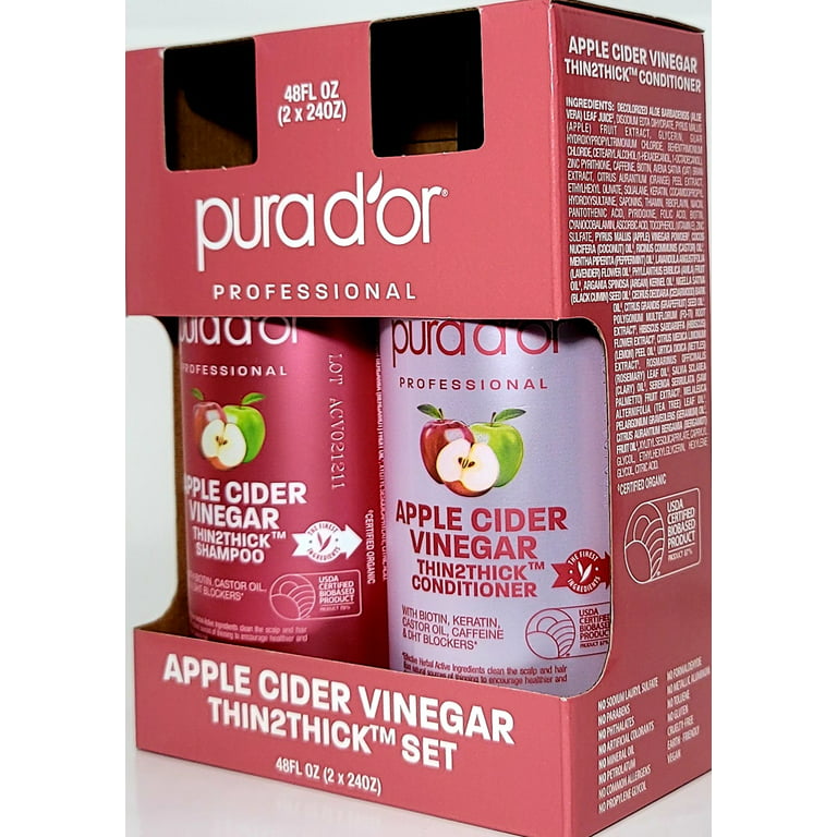 Pura D'or Apple Cider Vinegar Thin2Thick Shampoo - 8 fl oz