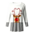 thumbnail image 5 of larppty Women Dresses Shirt Christmas Long Sleeve Tops Santa Printed Pullover Loose Plus Size T-Shirt Blouse with Pockets (Grey, XXL), 5 of 6