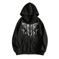thumbnail image 2 of Zynoxe Men's Hooded Sweatshirt with Side Pockets & Elastic Cuffs Hem Zip Up Drawstring Hoodie Fashionable Printed Sweatshirt for Men Versatile Solid Color Long Sleeve Sweatshirt Jacket S, 2 of 7