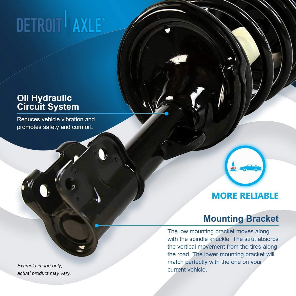 Detroit Axle - Struts Shocks for 2007 2008 2009 Hyundai Santa Fe Complete 2 Front Struts with Coil Spring 2 Rear Shock Absorbers Replacement