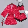 thumbnail image 2 of yievot Women 3 Piece Pajama Sets Lace Camisole and Shorts with Robe Ladies Sleepwear, 2 of 3