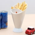 thumbnail image 2 of Yesbay Snack Cone Stand + Remove Dip Holder for Fries Chips Finger Food Home Restaurant,Dipping Cone-White, 2 of 6