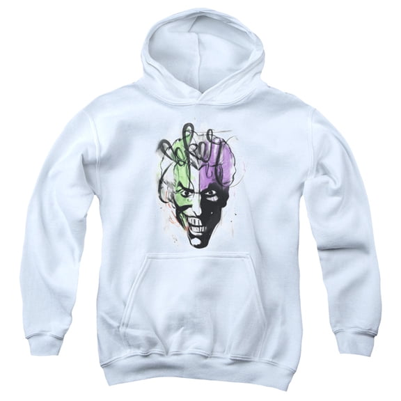 Batman - Joker Airbrush - Youth Hooded Sweatshirt - Medium