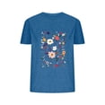 thumbnail image 1 of Camisetas de Verano de Mujer Pequeña Flor Impresa Cuello Redondo Manga Corta Superior, Verano Superior de las Mujeres, 1 of 8