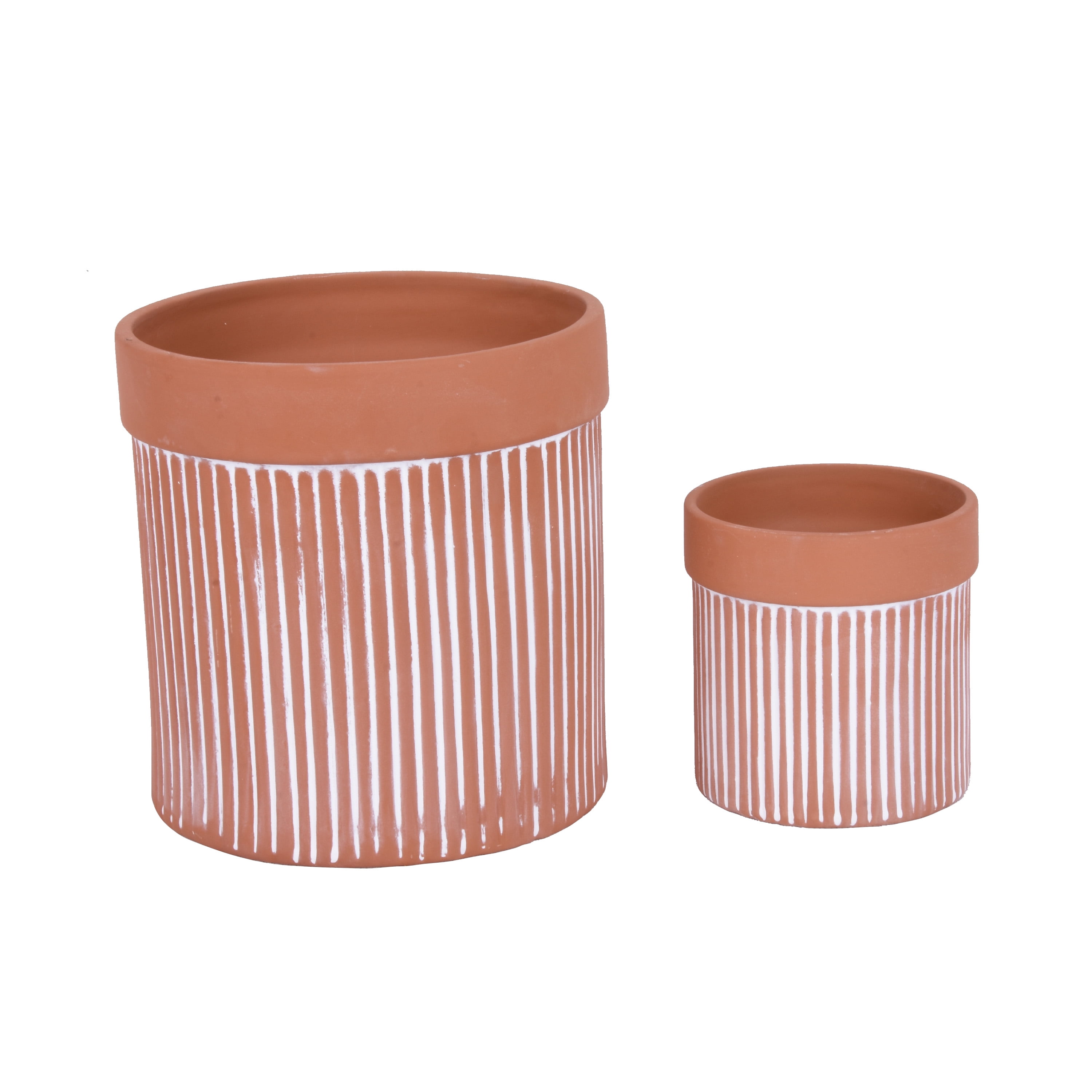 Mainstays Ceramic Orange Terra Cotta Planter, Set of 2