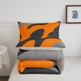 thumbnail image 5 of Homewish Orange Camouflage Full Size Comforter Sets,Classic Abstract Geometric Bedding Comforter Set,Light Gray Reversible,3 Pieces,1 Comforter and 2 Pillowcases, 5 of 7