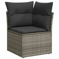 thumbnail image 3 of vidaXL 6 Piece Garden Sofa Set with Cushions Grey Poly Rattan, 3 of 5