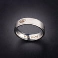 thumbnail image 5 of EOEMY His Queen And Her King Silver Stainless Steel Couple Engagement Rings (2 Pcs)-8-11, 5 of 9
