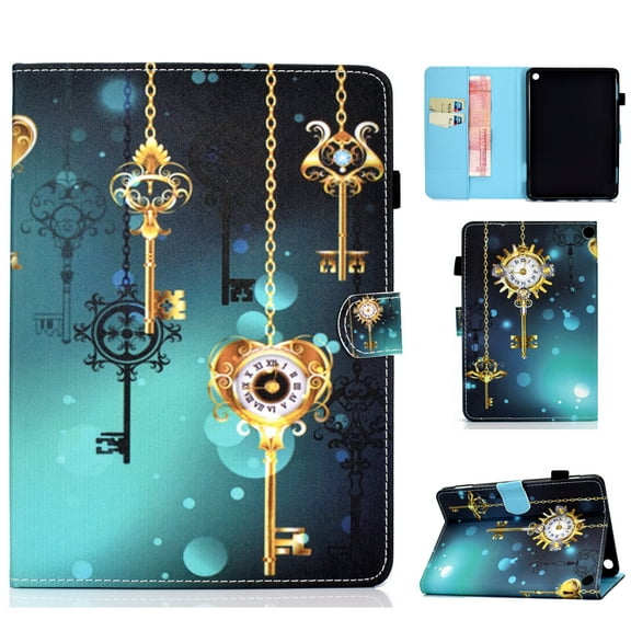 Allytech Fire 7 2022 Case, Fire 7 12th Generation Case, Slim Fit Auto Sleep Wake Protective Multi Angle Viewing Stand Folio Flip Cover Case for Amazon Fire 7 12th Generation 2022 Released -Clock