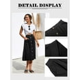 thumbnail image 7 of Nlife Women High Waist Front Button Side Pocket A-Line Midi Skirt, 7 of 7