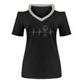 thumbnail image 4 of Fiudx Ropa de Mujer Moda Mujer Verano V-Cuello Manga Corta Hombro Frío Blusa Camiseta Causal Impresión Tops, 4 of 4