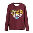thumbnail image 4 of Women's Graphic Long Sleeve Tops Funny Print Crew Neck Casual Loose Sweatshirts Valentine Day Tee Gift to Ladies(Wine,L), 4 of 5
