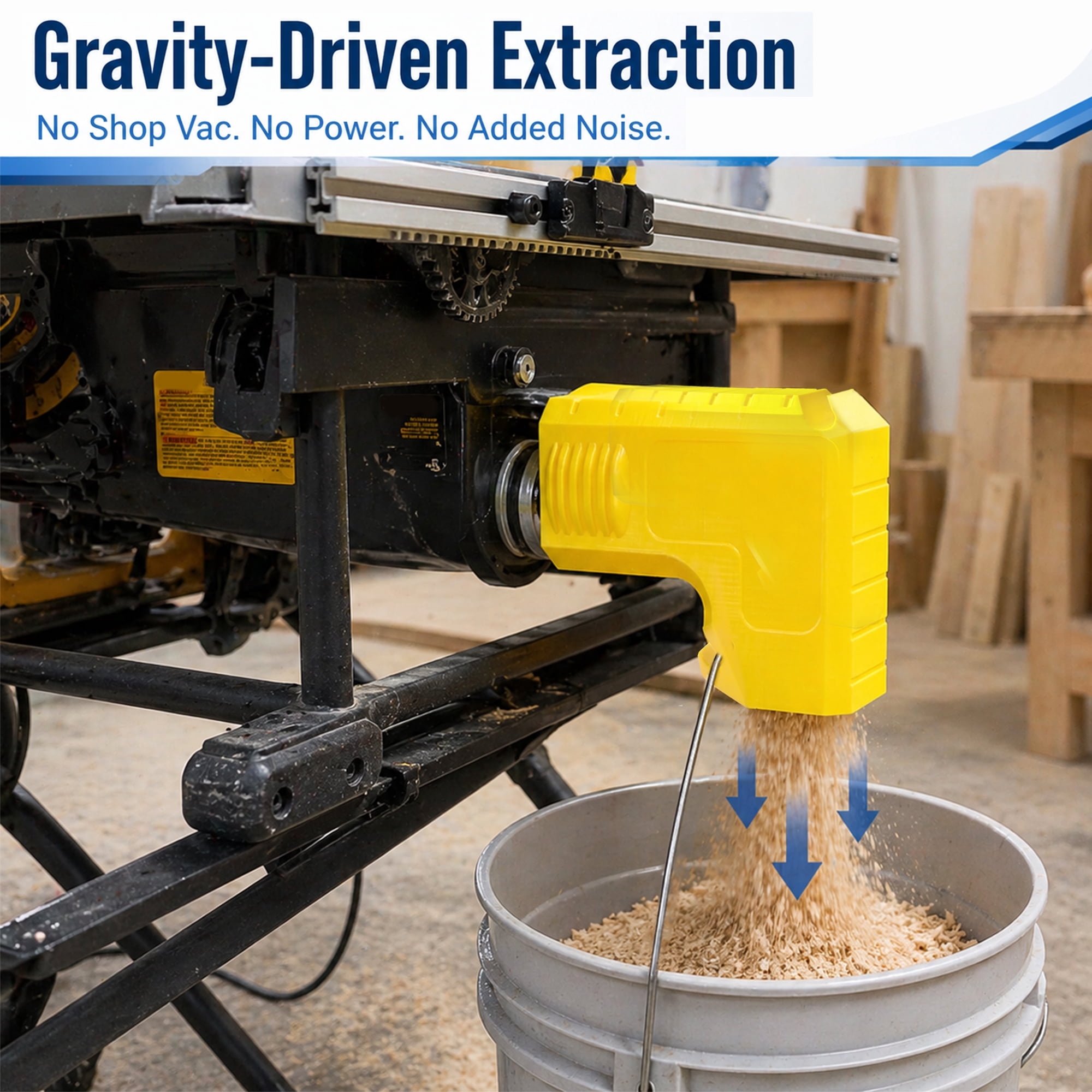 HI-REEKE Table Saw Dust Collector Adapter for D'ewalt Gravity Powered Dust Collection Attachment 2.5 Inch
