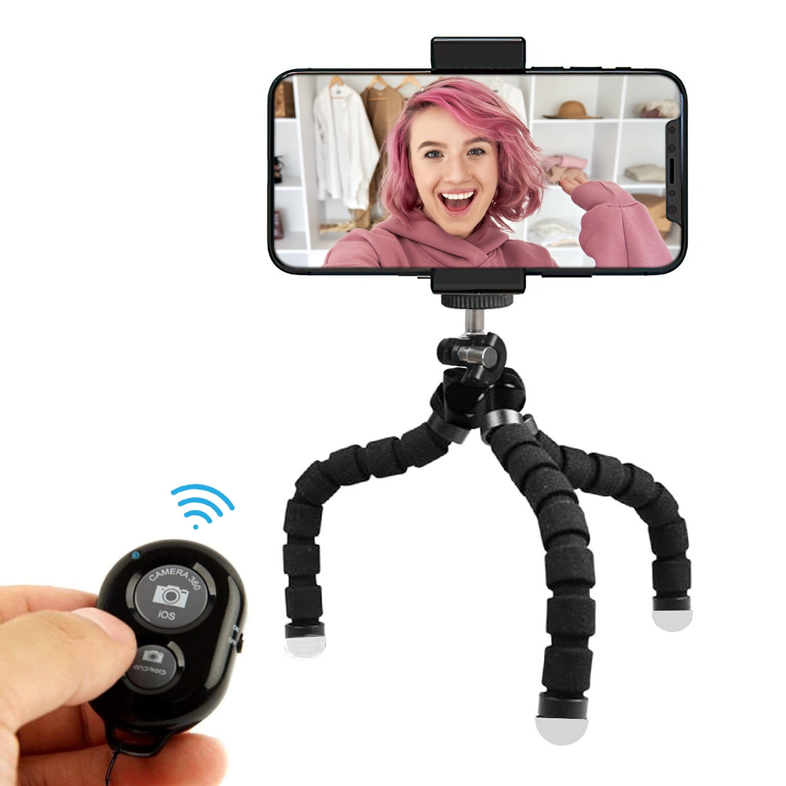 Mobile Phone Tripod Mini Tripod 360 Rotating Metal Ball Head Lightweight Tabletop Tripod Compatible with iPhone/Camera DSLR Gopro/Samsung/Android/Webcam/Vlogging