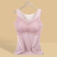 thumbnail image 3 of Lovskoo 2024 Women's Winter Thermal Fleece Lined Underwear Tops Sleeveless Cami Tank Top Self-Heating Lace Seamless Fleece Bottoming Cold-Proof Warm Base Layer Vest Pink, 3 of 4