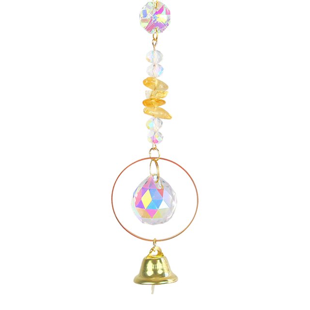 Adornos de campanillas de viento de cristal colgante de luz decoración de jardín (amarillo) JShteea Libre de BPA