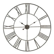 Aspire Home Accents 7807 Solange Round Metal Wall Clock, Gray - 36 in.