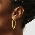 thumbnail image 3 of Primal Gold 14 Karat Yellow Gold, White and Rose Rhodium Textured Hoop Earrings, 3 of 4