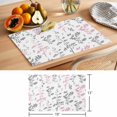 thumbnail image 6 of Pink Grey Botanical Placemats Set of 8 Watercolor Spring Floral Summer Leaf Place Mats Indoor Wipeable Table Mats Washable Cloth Dining Table Placemats for Kitchen Holiday Party Home Decor 13x19 Inch, 6 of 9
