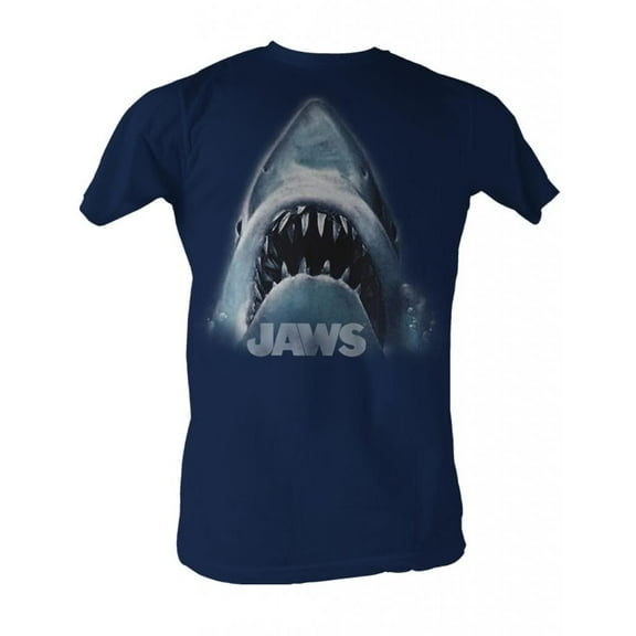 Jaws Head Logo Navy Adult T-Shirt 4Xl
