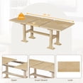 thumbnail image 5 of Harper & Bright Designs Farmhouse Expandable Dining Table Set, 6 Pieces Wood Kitchen Table Set with Removable Leaf and Upholstered Dining Chair and Bench, Light Gray,Natural, 5 of 16