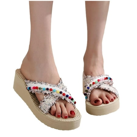 

Women Open Toe Slippers Shoes Comfy Sandals Casual Comfortable Beach Sandals