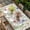Sky Blue Pink Light Beige, variant on Spring Floral Table Cloths for 4 Foot Rectangle Tables, Pink Blue Flowers Botanical Butterflies Patio Waterproof Elastic Fitted Tablecloths, Washable Rectangular Table Cover for Camping