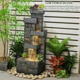 thumbnail image 5 of 44.5 Inches Modern Fountain 4 Tired Floor Standing Outdoor Fountain with Lights Pump for Garden Patio Backyard Porch Home Art Decor, 5 of 6