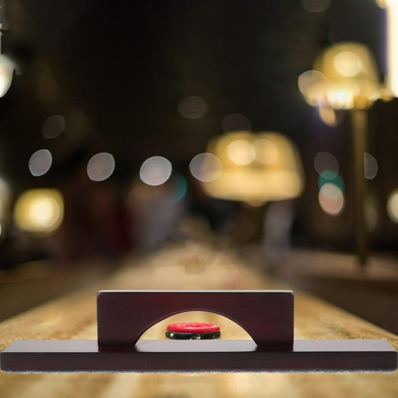 CRAFTHROU 1Pcs Table Brush for Mini Shuffleboard Dark Red Wood Polyester 15.13X2.75X2.28in