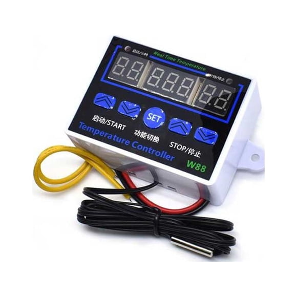 pitrice Digital Display Wide Range Temperature Sensor Switch Thermostat Incubator Button Operation Temp Controller Machine Accessory 12V 220V