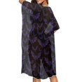 thumbnail image 4 of HELLHERO Lightweight Bathing Suit Cover Up for Beach Polyester Flowy Long Kimono Swimsuit Cover Up Bat Silhouette Pattern, 4 of 6