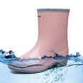 thumbnail image 4 of Mepaouo Mid Calf Rain Boots for Women Rubber Waterproof Garden Shoes Work Walking Winter Booties, 4 of 5