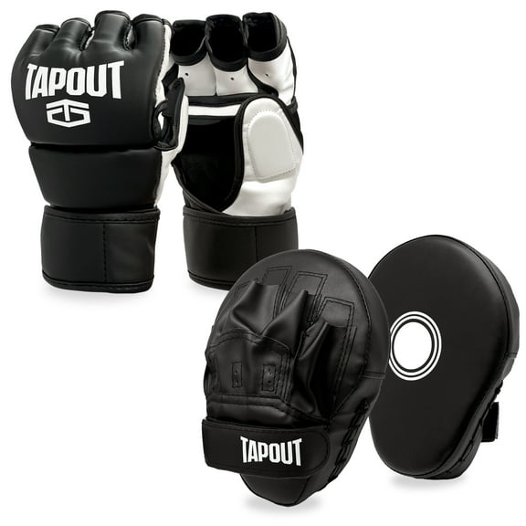 Tapout MMA Kit: 10 oz Gloves with Matching Blocking Focus Pads