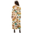 thumbnail image 2 of FKELYI Womens Fall Maxi Dress Mushroom Art Flower Print V-Neck Long Sleeve Casual Dress with Pocket A-Line Flowy Tiered Dresses for Spring Winter, 2XL, 2 of 6