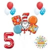 13 pc Dr Seuss Cat in the Hat 5th Birthday Party Balloon Supplies and Decorat...