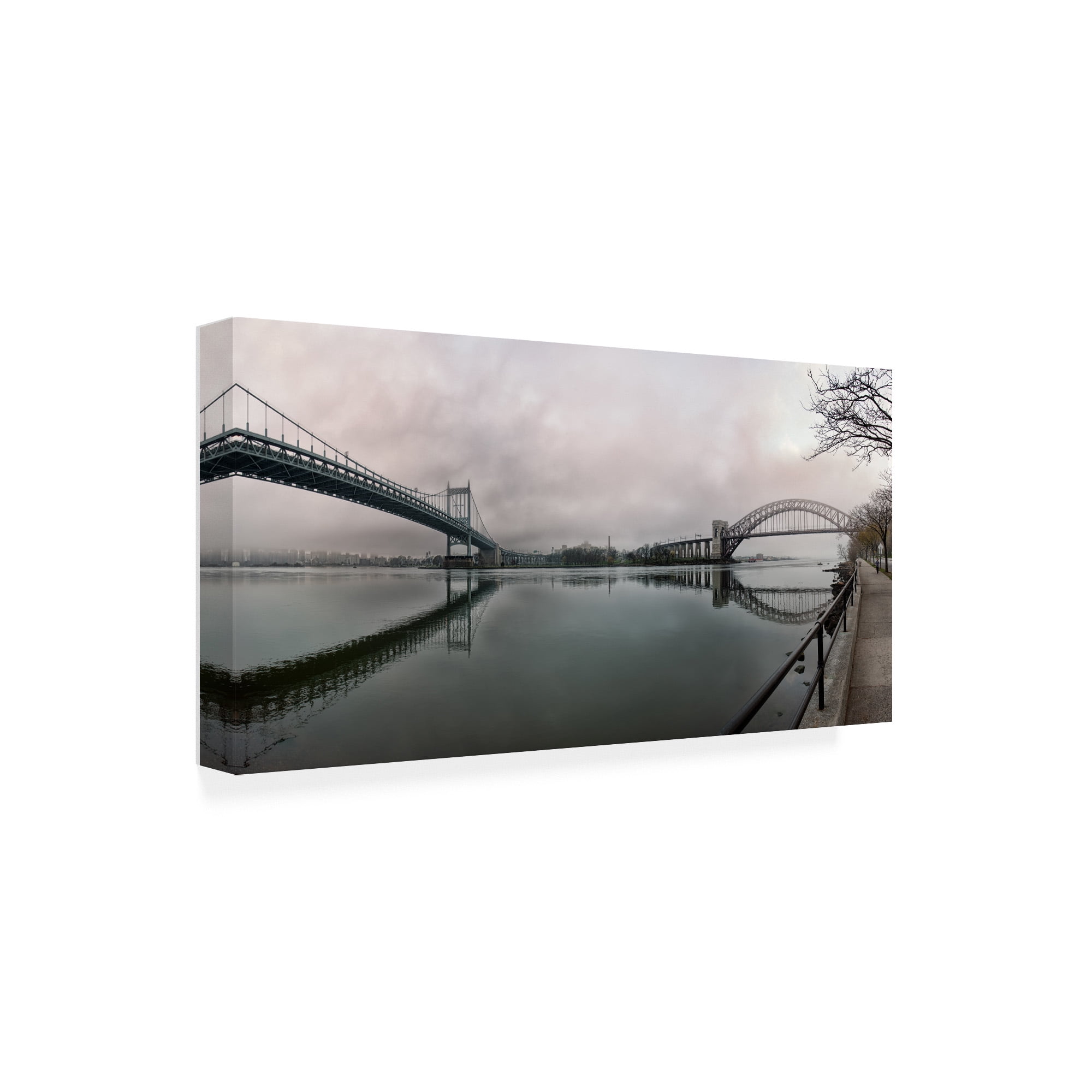 Trademark Fine Art 'Bridges of the East River NYC' Canvas Art by David Ayash