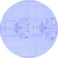 thumbnail image 1 of Ahgly Company Indoor Round Abstract Blue Modern Area Rugs, 5' Round, 1 of 4