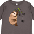 thumbnail image 4 of Inktastic I Live to Hug Cute Sloth on a Branch Boys or Girls Long Sleeve Toddler T-Shirt, 4 of 5
