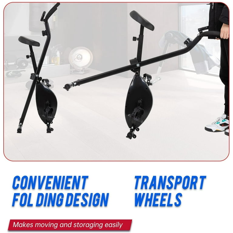 FDW Adjustable Seated Stationary Cycling Bike Foldable with 8 Level Magnetic Resistance for Seniors Walmart