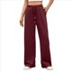 thumbnail image 1 of Pantalones Deportivos Anchos de Cintura Alta para Mujer, Holgados y con Cordón, A para Adolescentes Vino Tinto L, 1 of 10