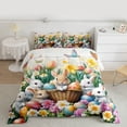 thumbnail image 2 of Feelyou Cartoon Jungle Rabbit Full Size Comforter Sets for Kids, Spring Eastern Eggs Bedding Comforter Set, Garden Butterfly Floral Reversible Bedding Sets, Super Cozy Room Decor, 3 Pieces, 2 of 8