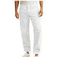 thumbnail image 2 of Vetsdori Mens Outdoor Big and Tall Pants Straight-Leg Durable Pullover Daily Solid White Stylish Gift Pants for Men Loose, 2 of 6