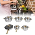 thumbnail image 1 of Juego De Utensilios De Cocina De Sartén De Acero Inoxidable, Juego De Olas De Cocina Con Manijas De Oro, Multifuncional Para Cocinar Caseros, 1 of 7